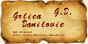 Grlica Danilović vizit kartica